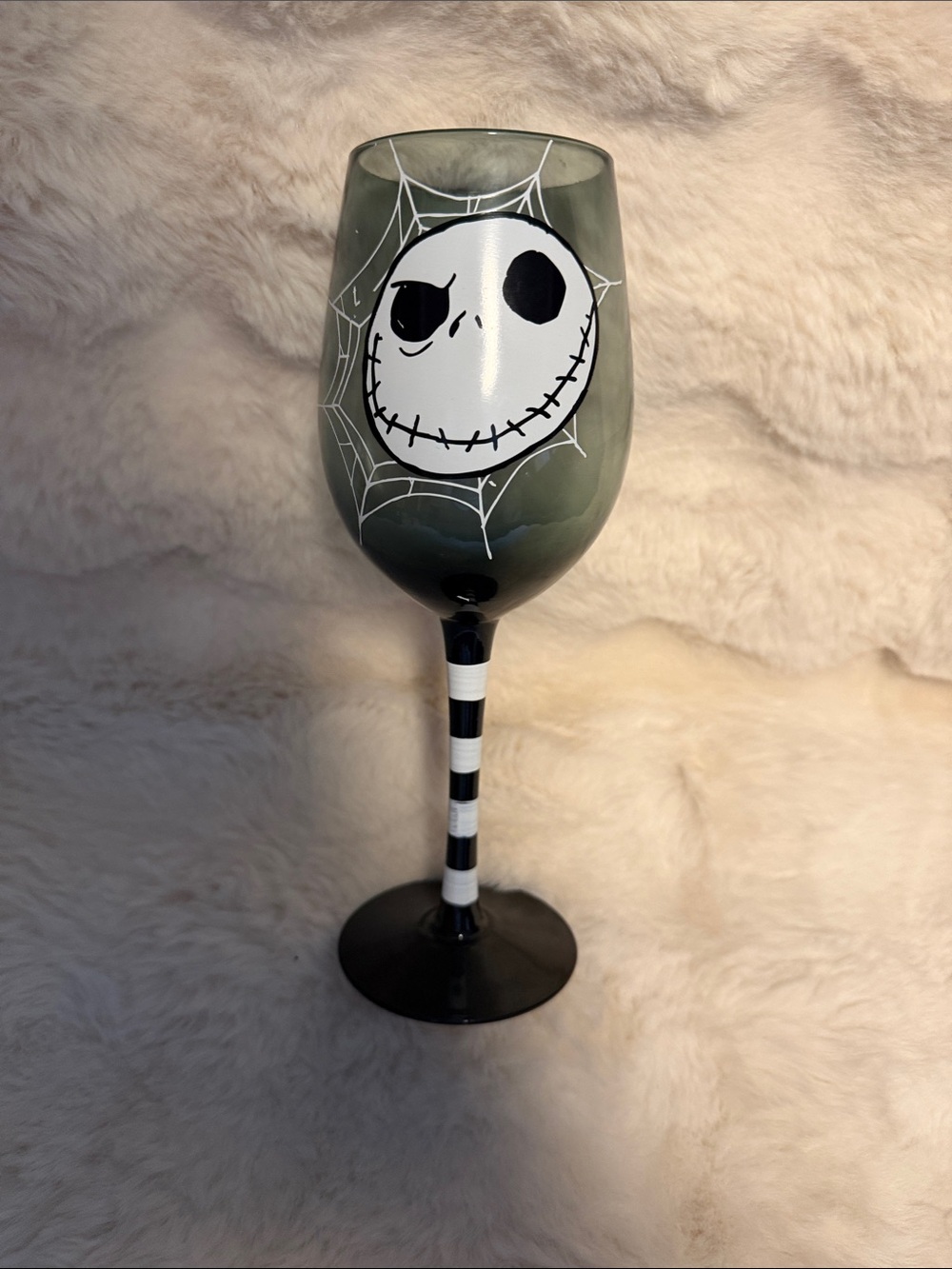 Disney- Jack Skellington Hand-Painted Nightmare Before Christmas Wine Glass